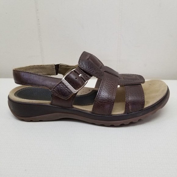 Red Wing Brown Leather Sandals 7.5M Open Toe Wedge - Picture 8 of 8